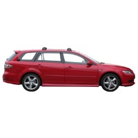 Prorack Silver 2 Bar Aero Flush Bar kit to suit Mazda 6/Atenza 5dr Wagon (6/2002 - 2/2008)