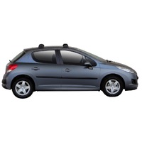 Prorack Silver 2 Bar Aero Through Bar kit to suit Peugeot 207 5dr Hatch (2007 - 2012)