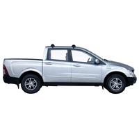 Prorack Silver 2 Bar Aero Through Bar kit to suit SsangYong Actyon Sport 4dr Ute (3/2007 - 2012)