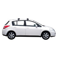 Prorack Silver 2 Bar Aero Flush Bar kit to suit Nissan Tiida 5dr Hatch (2004 - 2012)