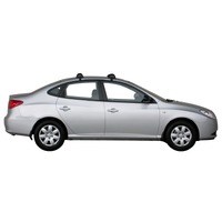 Prorack Silver 2 Bar Aero Flush Bar kit to suit Hyundai Elantra 4dr Sedan (6/2006 - 6/2011)
