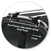 Yakima Black 2 Bar Roof Rack - Ford Ranger Wildtrak 4dr Ute 1/12 - 1/15 (S17Y &amp; K328)