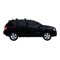 Prorack Silver 2 Bar Aero Through Bar kit to suit Jeep Compass 5dr SUV (2011 - 2016)