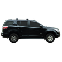 Prorack Silver 2 Bar Aero Through Bar kit to suit Holden Colorado 7 5dr SUV (2013 - 2016)