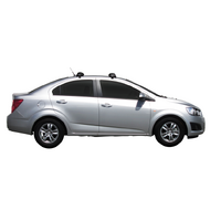 Prorack Silver 2 Bar Aero Flush Bar kit to suit Holden Barina 4dr Sedan (2011 - 2020)