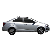 Prorack Silver 2 Bar Aero Through Bar kit to suit Holden Barina 4dr Sedan (2011 - 2020)