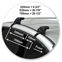 Yakima Black 2 Bar Roof Rack - Ford Focus  4dr Sedan 8/11 - 1/18 (S25Y &amp; K691)