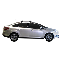 Prorack Silver 2 Bar Aero Through Bar kit to suit Ford Focus 4dr Sedan (10/2011 - 2018)