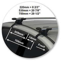 Yakima Black 2 Bar Roof Rack - Ford Focus  4dr Sedan 8/11 - 1/18 (S16Y &amp; K691)