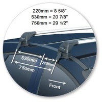 Yakima Black 2 Bar Roof Rack - Ford Focus  5dr Hatch 1/11 - 8/15 (S25Y &amp; K691)