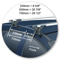 Yakima Black 2 Bar Roof Rack - Ford Focus  5dr Hatch 1/11 - 8/15 (S16Y &amp; K691)