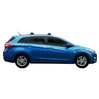 Prorack Silver 2 Bar Aero Flush Bar kit to suit Hyundai i30 5dr Wagon (2013 - 2017)