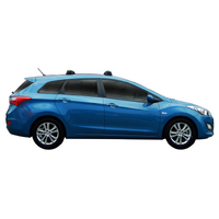 Prorack Black 2 Bar Aero Through Bar kit to suit Hyundai i30 5dr Wagon (2013 - 2017)