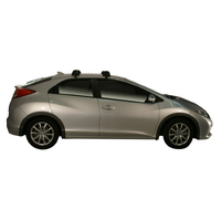 Prorack Silver 2 Bar Aero Through Bar kit to suit Honda Civic 5dr Hatch (2012 - 2017)