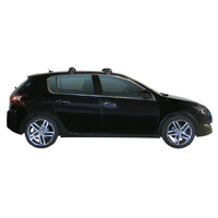 Prorack Black 2 Bar Aero Through Bar kit to suit Peugeot 308 5dr Hatch (2014 - 11/2021)