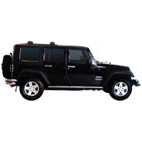 Prorack Black 2 Bar Aero Through Bar kit to suit Jeep Wrangler Unlimited JK 5dr SUV (2007 - 4/2019)