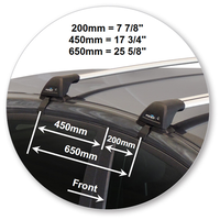 Yakima Black 2 Bar Roof Rack - Ford Fiesta  5dr Hatch 1/13 - 1/17 (S24Y &amp; K429)