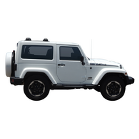 Prorack Silver 2 Bar Aero Through Bar kit to suit Jeep Wrangler JK 3dr SUV (2007 - 4/2019)