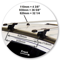 Yakima Black 2 Bar Roof Rack - Ford Territory  5dr SUV 1/11 - On (S16Y &amp; K337)