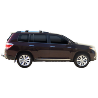 Prorack Silver 2 Bar Aero Through Bar kit to suit Toyota Highlander 5dr SUV (2007 - 2013)