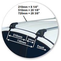 Yakima Black 2 Bar Roof Rack - Ford Falcon FG X 4dr Sedan 12/14 - On (S8Y &amp; K330)