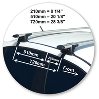Yakima Black 2 Bar Roof Rack - Ford Falcon FG X 4dr Sedan 12/14 - On (S17Y &amp; K330)