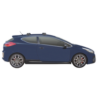 Prorack Black 2 Bar Aero Through Bar kit to suit Kia Pro Ceed GT 3dr Hatch (2014 - Current)