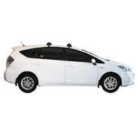 Prorack Silver 2 Bar Aero Flush Bar kit to suit Toyota Prius V (Glass Roof) 5dr Wagon (2012 - Current)