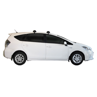 Prorack Black 2 Bar Aero Through Bar kit to suit Toyota Prius V (Glass Roof) 5dr Wagon (2012 - Current)