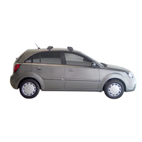 Prorack Silver 2 Bar Aero Flush Bar kit to suit Kia Rio 5dr Hatch (8/2005 - 8/2011)