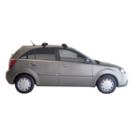 Prorack Silver 2 Bar Aero Through Bar kit to suit Kia Rio 5dr Hatch (8/2005 - 8/2011)