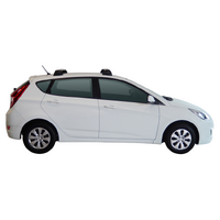 Prorack Silver 2 Bar Aero Through Bar kit to suit Hyundai Accent 5dr Hatch (2011 - 2020)