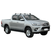 Yakima Silver 2 Bar Roof Rack - Toyota HiLux Double Cab 4dr Ute 10/15 - On (S6Y &amp; K954)