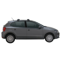 Prorack Silver 2 Bar Aero Flush Bar kit to suit Volkswagen Polo 5dr Hatch (2009 - 2017)