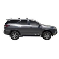 Prorack Silver 2 Bar Aero Flush Bar kit to suit Toyota Fortuner GXL/Limited 5dr SUV (2015 - Current)