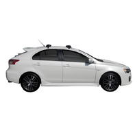 Prorack Black 2 Bar Aero Through Bar kit to suit Mitsubishi Lancer 5dr Hatch (9/2007 - 2016)