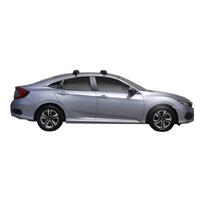 Prorack Silver 2 Bar Aero Through Bar kit to suit Honda Civic 4dr Sedan (11/2016 - 2020)