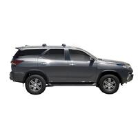 Prorack Silver 2 Bar Aero Through Bar kit to suit Toyota Fortuner GXL/Limited 5dr SUV (2015 - Current)