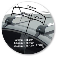 Yakima Black 2 Bar Roof Rack - Ford Focus  5dr Hatch 9/15 - 10/18 (S25Y &amp; K691)