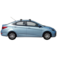 Prorack Silver 2 Bar Aero Flush Bar kit to suit Hyundai Accent Active 4dr Sedan (2011 - 2020)