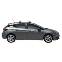 Prorack Silver 2 Bar Aero Flush Bar kit to suit Holden Astra 5dr Hatch (2017 - 2020)
