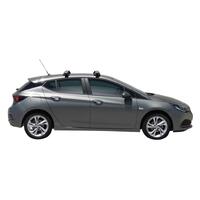 Prorack Silver 2 Bar Aero Through Bar kit to suit Holden Astra 5dr Hatch (2017 - 2020)