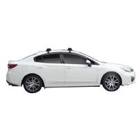 Prorack Silver 2 Bar Aero Through Bar kit to suit Subaru Impreza 4dr Sedan (2/2017 - Current)
