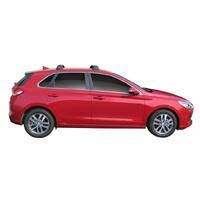 Prorack Black 2 Bar Aero Flush Bar kit to suit Hyundai i30 N Steel Roof 5dr Hatch (2017 - Current)