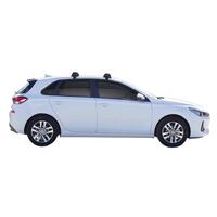 Prorack Silver 2 Bar Aero Through Bar kit to suit Hyundai i30 5dr Hatch (2017 - 9/2020)