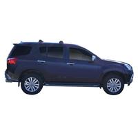 Prorack Silver 2 Bar Aero Through Bar kit to suit Isuzu MU-X 5dr SUV (5/2017 - 7/2021)