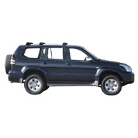 Prorack Silver 3 Bar Aero Through Bar kit to suit Toyota Land Cruiser Prado 120 Series 5dr SUV (3/2003 - 11/2009)