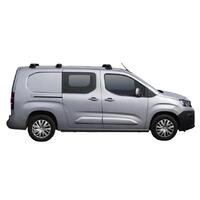 Prorack Silver 3 Bar Aero Through Bar kit to suit Peugeot Partner 5dr Van (10/2019 - Current)