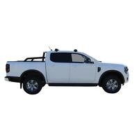 Prorack Silver 2 Bar Aero Through Bar kit to suit Ford Ranger Double Cab 4dr Ute (7/2022 - Current)