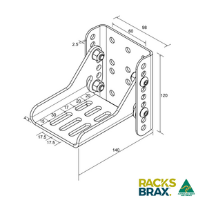 RacksBrax HD Adjustable Short Foot Bracket (Triple) 